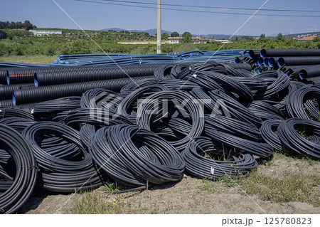 Black HDPE silicone pipe,plastic pipes for water supply. 125780823