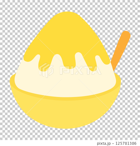 Vector illustration of shaved ice with lemon syrup Vector illustration of shaved ice with lemon syrup 125781386
