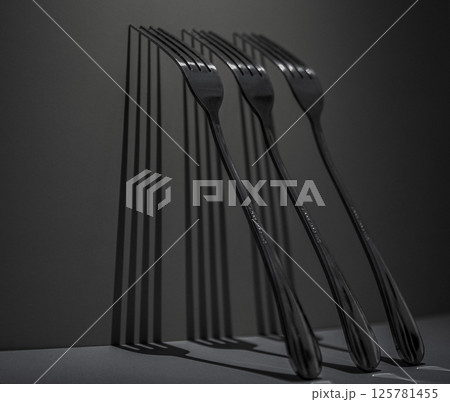 Fork Shadows: Abstract Minimalism in Everyday Geometry 125781455