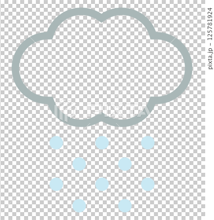 雪/小雨のアイコンイラスト 雪/小雨のアイコンイラスト 125781924