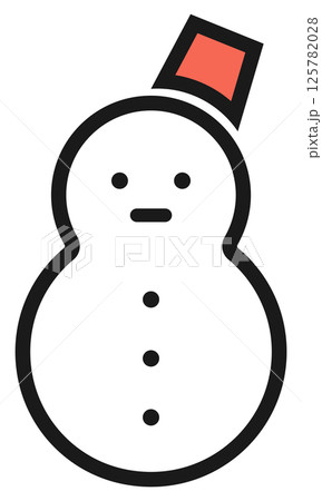 雪だるまのアイコンイラスト 雪だるまのアイコンイラスト 125782028