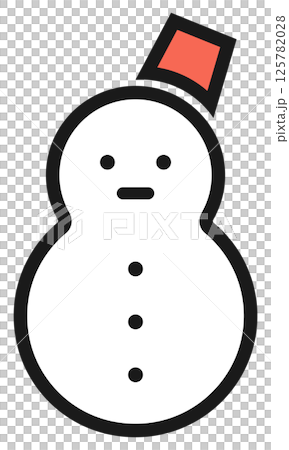 雪だるまのアイコンイラスト 雪だるまのアイコンイラスト 125782028