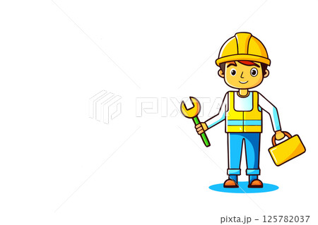 Plumbing sewerage.A plumber worker with tools,place for text 125782037