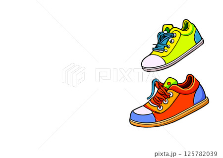 Different sports colored trekking shoes for training,walking 125782039