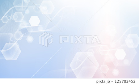 Health care abstract background with hexagons, lines and dots. Medical innovation banner template concept. Biology and pharmaceutical technology background. Vector illustration. 125782452