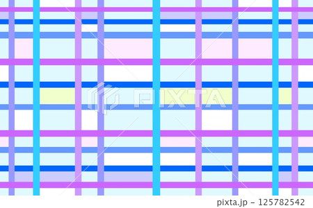 幾何学模様　格子　四角形　ブルー　水色 125782542