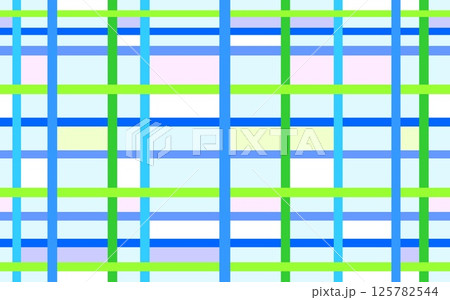 幾何学模様　格子　四角形　ブルー　水色 125782544