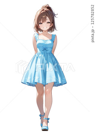 いたずらっぽい笑顔の女の子 125782852