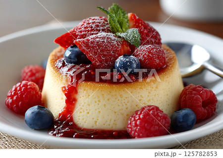 Berry Topped Dessert 125782853