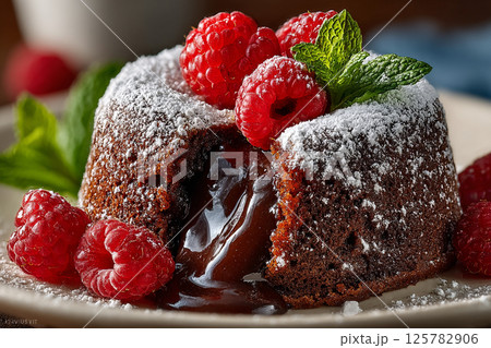 Molten Chocolate Lava Cake 125782906