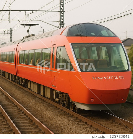 圧巻のロマンスカーGSEが走る風景 圧巻のロマンスカーGSEが走る風景 125783041