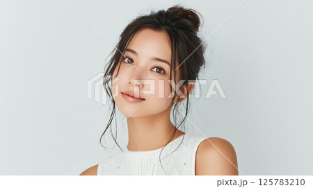 微笑む女性のフレッシュな表情 125783210