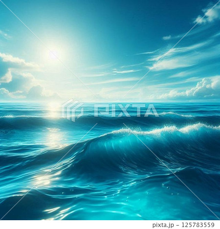 ビーチ　砂浜　マリンブルー 125783559
