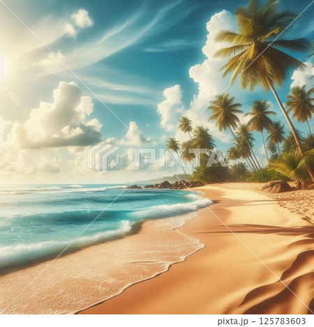 ビーチ 砂浜 マリンブルー ビーチ 砂浜 マリンブルー 125783603