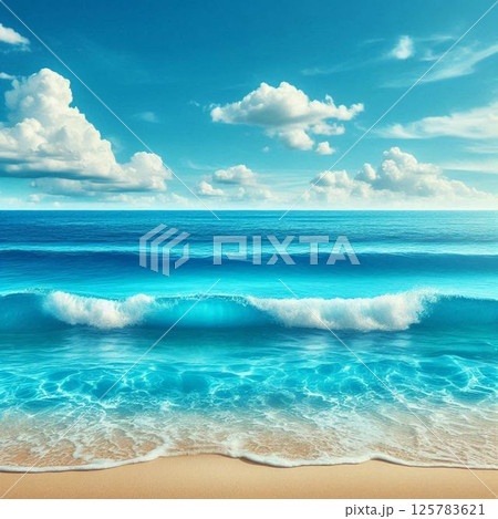 ビーチ　砂浜　マリンブルー 125783621
