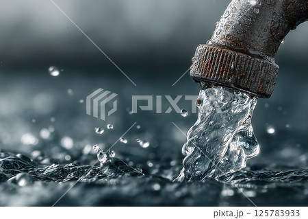 Flowing Water Faucet 125783933
