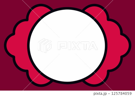 White round frame with white place for text on red 125784059