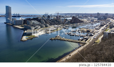 Aarhus oe with Lighthouse the marina and sailsport area Aarhus oe with Lighthouse the marina and sailsport area 125784410