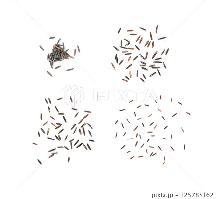 Raw Black Wild Rice Grains Isolated Raw Black Wild Rice Grains Isolated 125785162