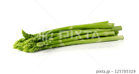 Raw Garden Asparagus, Fresh Green Spring Vegetables, Asparagus Officinalis Edible Sprouts 125785329