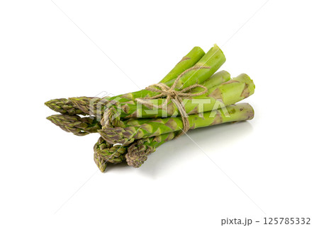 Raw Garden Asparagus, Fresh Green Spring Vegetables, Asparagus Officinalis Edible Sprouts 125785332