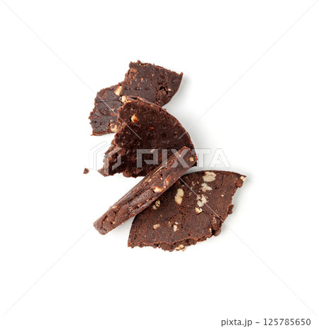 Protein cookie, round protein brownie with chocolate and cocoa, gluten-free cookies Protein cookie, round protein brownie with chocolate and cocoa, gluten-free cookies 125785650