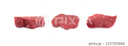 Fresh raw beef steak isolated on white background 125785660