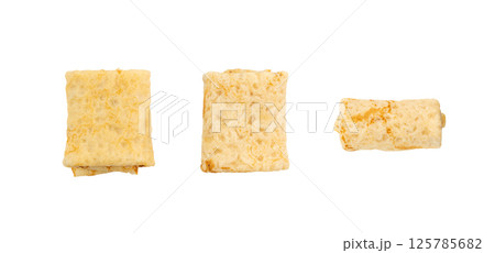 Stuffed pancakes, Eastern European rolled crepe, pancakes filled with meat, thin blini, stuffed rolls pile Stuffed pancakes, Eastern European rolled crepe, pancakes filled with meat, thin blini, stuffed rolls pile 125785682