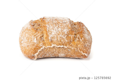 Brown rye bun, square gluten free bread, whole grain healthy breakfast bread Brown rye bun, square gluten free bread, whole grain healthy breakfast bread 125785692