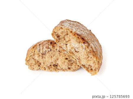 Brown rye bun, square gluten free bread, whole grain healthy breakfast bread Brown rye bun, square gluten free bread, whole grain healthy breakfast bread 125785693