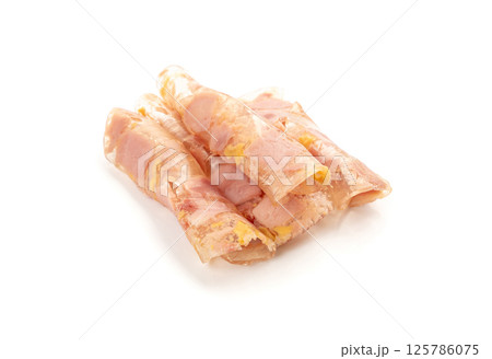 Meat jelly slices, ham aspic isolated, sausage, aspic jelly, winter meat galart, brawn on white Meat jelly slices, ham aspic isolated, sausage, aspic jelly, winter meat galart, brawn on white 125786075