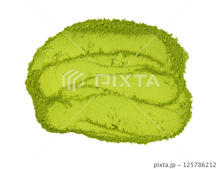 Matcha powder texture background, green tea dust pattern, flour banner, powdered chlorella 125786212