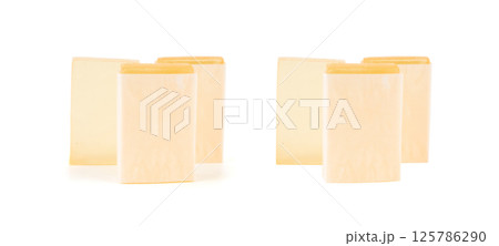 Hotel soap in a package isolated, hand made travel body care cosmetic, hotel shampoo kit Hotel soap in a package isolated, hand made travel body care cosmetic, hotel shampoo kit 125786290