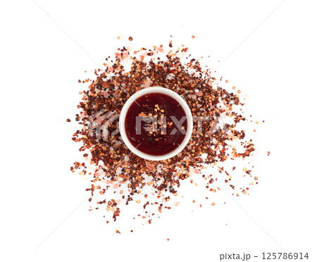 Orange jam with chili isolated, black currant chilli pepper marmalade smear, spicy fruit jelly confiture Orange jam with chili isolated, black currant chilli pepper marmalade smear, spicy fruit jelly confiture 125786914