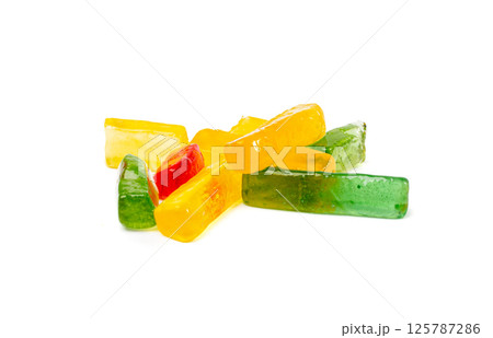 Gummy Candy Pile Isolated, Chewing Colorful Marmalade Sticks, Jelly French Fries Heap, Gelatin Candies Gummy Candy Pile Isolated, Chewing Colorful Marmalade Sticks, Jelly French Fries Heap, Gelatin Candies 125787286