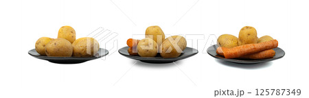 Boiled Potato in Skin Isolated, Whole Prepared Unpeeled Vegetables, Healthy Diet Ingredient, Boiled Potato Boiled Potato in Skin Isolated, Whole Prepared Unpeeled Vegetables, Healthy Diet Ingredient, Boiled Potato 125787349