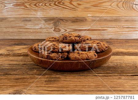 Chocolate chips cookies , American biscuits, cocoa confectionery cake, sweet morsels bakery Chocolate chips cookies , American biscuits, cocoa confectionery cake, sweet morsels bakery 125787781