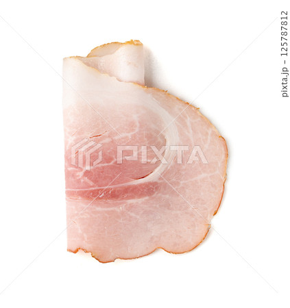 Baked Pork Slices Isolated, Roasted Sliced Loin, Tenderloin Ham Pieces, Boiled Meat Fillet Cuts Baked Pork Slices Isolated, Roasted Sliced Loin, Tenderloin Ham Pieces, Boiled Meat Fillet Cuts 125787812