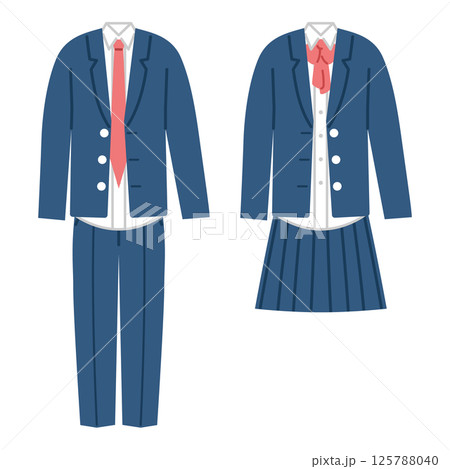 学生服のイラストセット2 125788040