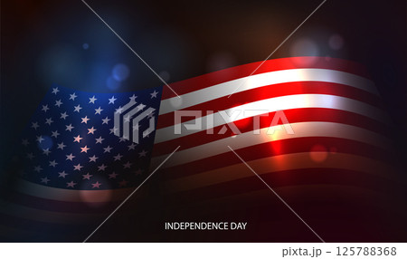 Great illustration with elements of the wavy American flag Great illustration with elements of the wavy American flag 125788368