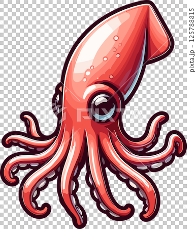 シンプルなイカのイラスト 125788815