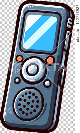 Simple black voice recorder illustration 125788927