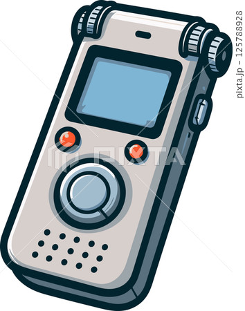 シンプルな白いボイスレコーダーのイラスト 125788928