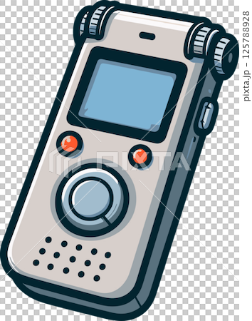 シンプルな白いボイスレコーダーのイラスト 125788928