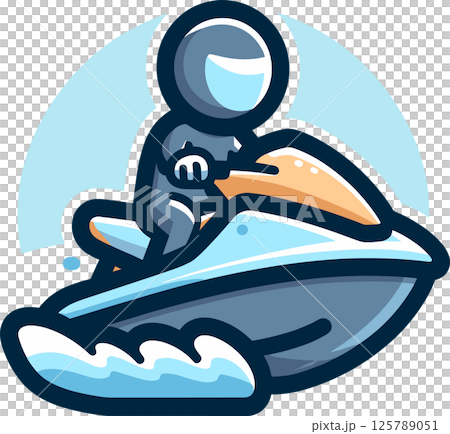 Simple jet ski icon 125789051