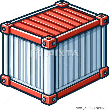 シンプルなコンテナのイラスト シンプルなコンテナのイラスト 125789072