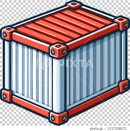 シンプルなコンテナのイラスト シンプルなコンテナのイラスト 125789072