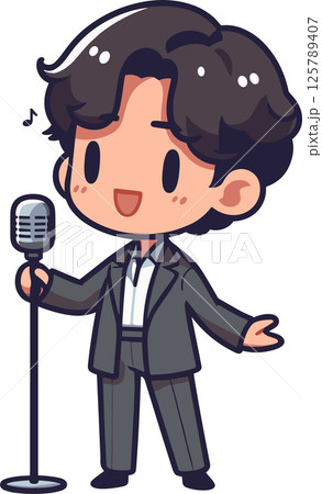 韓流歌手のイラスト 125789407