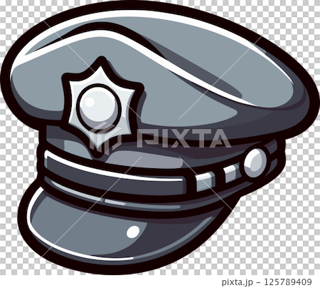 Simple police hat illustration Simple police hat illustration 125789409