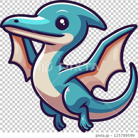 かわいいプテラノドンのイラスト かわいいプテラノドンのイラスト 125789599